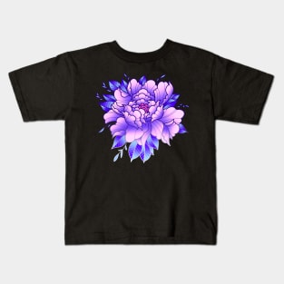 Purple Peony flower Kids T-Shirt